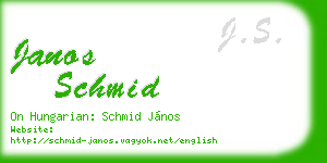 janos schmid business card